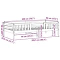 Miniatyrbillede 9 af 9: vidaXL sengestel 80x200 cm massivt fyrretræ