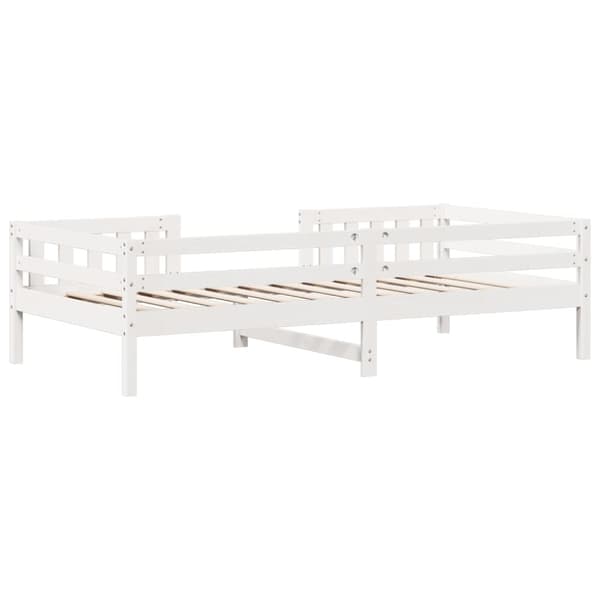 vidaXL Sängynrunko ilman patjaa päädyllä 75x190 cm täysi mänty