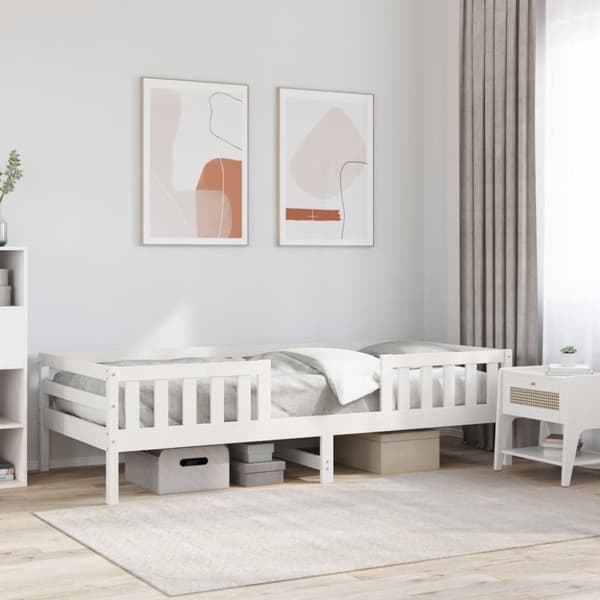 vidaXL Sängynrunko ilman patjaa päädyllä 75x190 cm täysi mänty