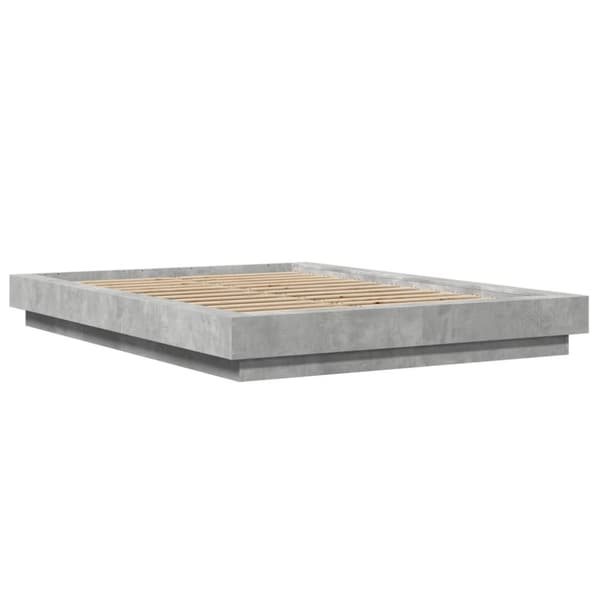 vidaXL sengeramme med LED-lys 120x190 cm konstrueret træ betongrå