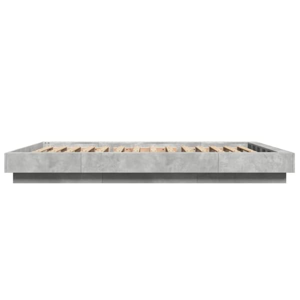 vidaXL sengeramme med LED-lys 120x190 cm konstrueret træ betongrå