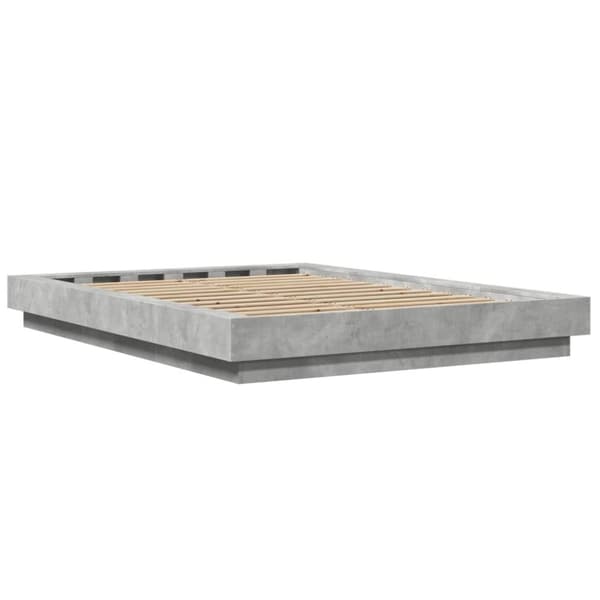 vidaXL sengeramme med LED-lys 120x190 cm konstrueret træ betongrå