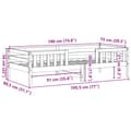 Miniatyrbilde 9 av 9: vidaXL Sengeramme uten madrass hvit 75x190 cm heltre furu