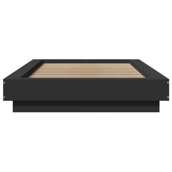 vidaXL Sengeramme med LED-lys svart 90x200 cm konstruert tre
