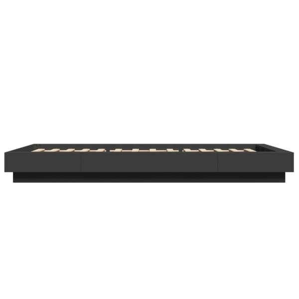 vidaXL Sengeramme med LED-lys svart 90x200 cm konstruert tre