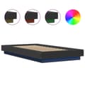 Miniatyrbilde 8 av 11: vidaXL Sengeramme med LED-lys svart 90x200 cm konstruert tre