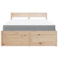 Miniatyrbilde 3 av 11: vidaXL Seng med skuffer og madrass 120x200 cm heltre furu