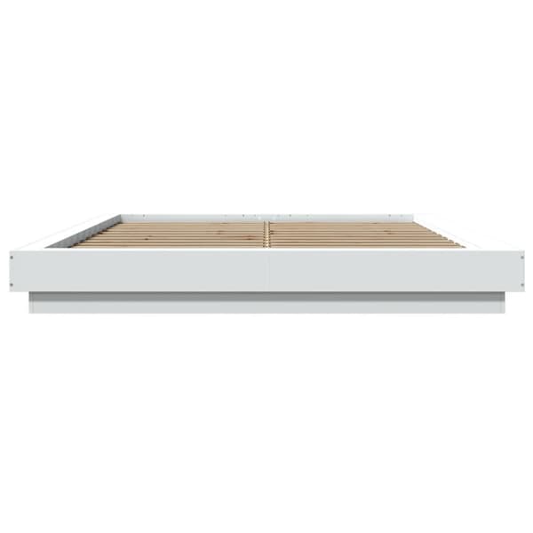 vidaXL Sengeramme med LED-lys hvit 160x200 cm konstruert tre