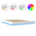 Miniatyrbilde 8 av 11: vidaXL Sengeramme med LED-lys hvit 160x200 cm konstruert tre