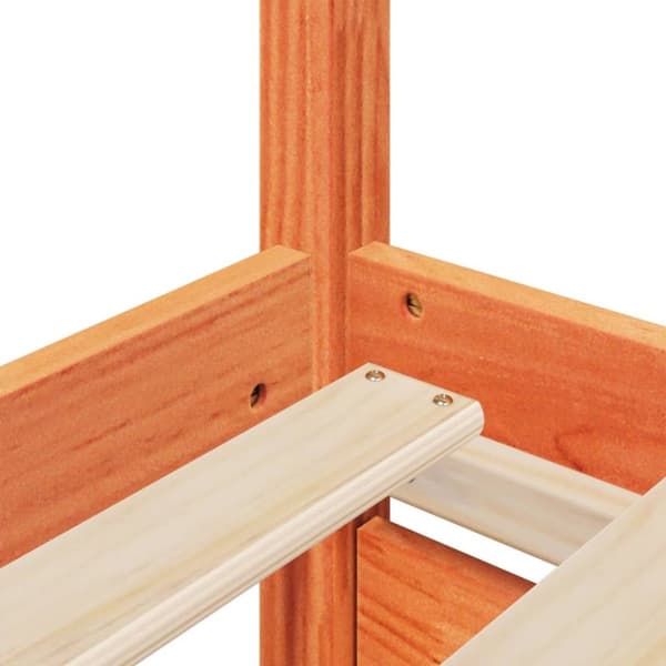 vidaXL Sängram utan madrass vaxad brun 90x190 cm massiv furu