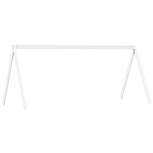 vidaXL høj husseng 75x190 cm massivt fyrretræ hvid