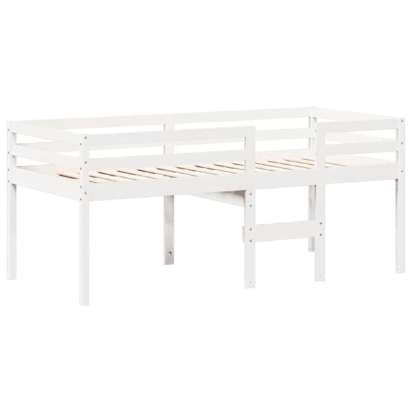 vidaXL høj husseng 75x190 cm massivt fyrretræ hvid