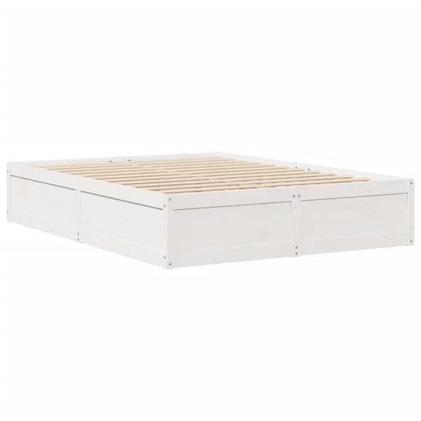 vidaXL sengeramme uden madras 140x200 cm massivt fyrretræ hvid