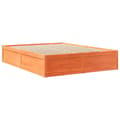 Miniatyrbilde 4 av 11: vidaXL Seng med madrass voksbrun 140x200 cm heltre furu