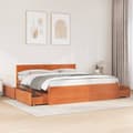 Miniatyrbilde 2 av 10: vidaXL Sengeramme uten madrass voksbrun 180x200 cm heltre furu
