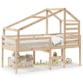 Pikkukuva 2 / 11: vidaXL Korotettu sänky katoksella 80x200 cm täysi mänty