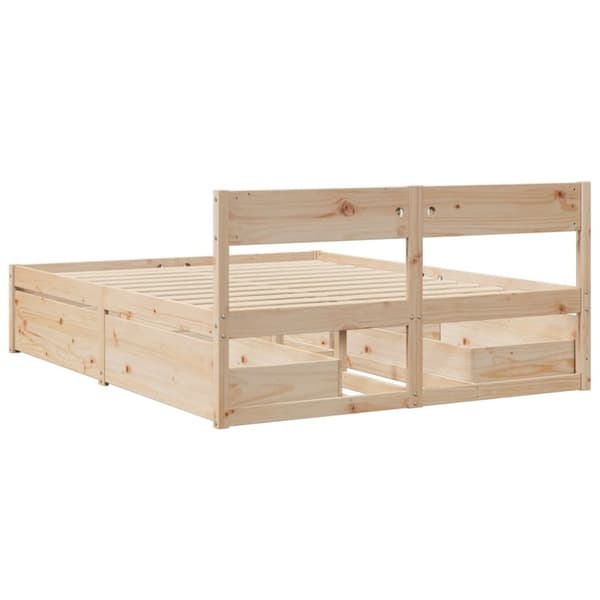 vidaXL sengeramme uden madras 140x200 cm massivt fyrretræ