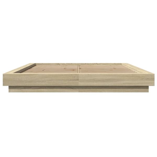 vidaXL Sengeramme med LED-lys sonoma eik 160x200 cm konstruert tre