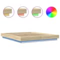Miniatyrbilde 8 av 11: vidaXL Sengeramme med LED-lys sonoma eik 160x200 cm konstruert tre