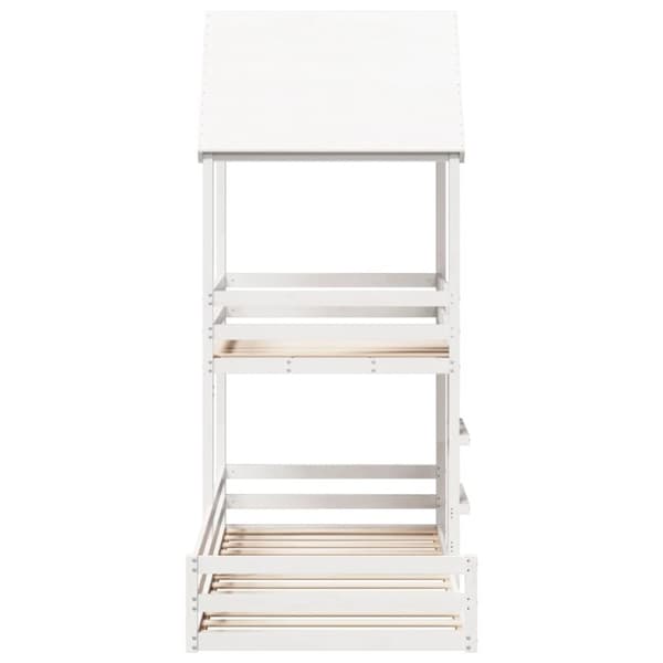 vidaXL Køyeseng med tak hvit 90x190 cm heltre furu