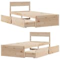 Miniatyrbilde 6 av 10: vidaXL Sengeramme uten madrass 100x200 cm heltre furu