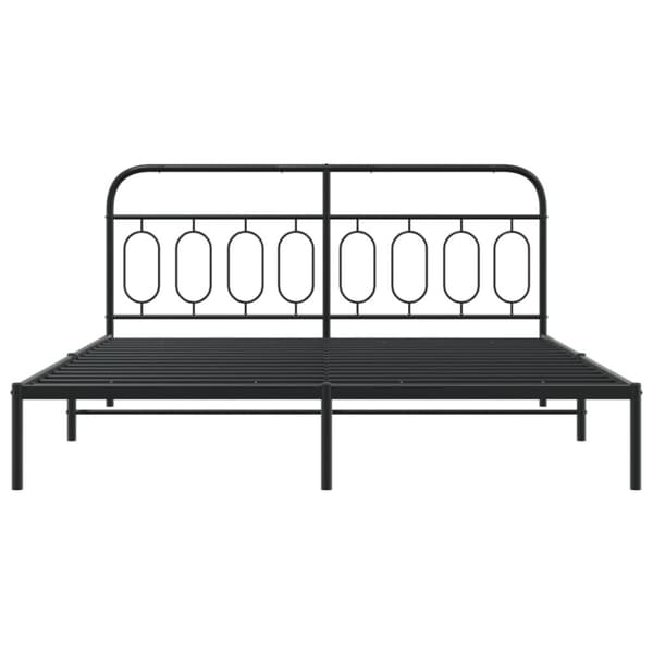 vidaXL Metallinen sängynrunko päädyllä musta 193x203 cm