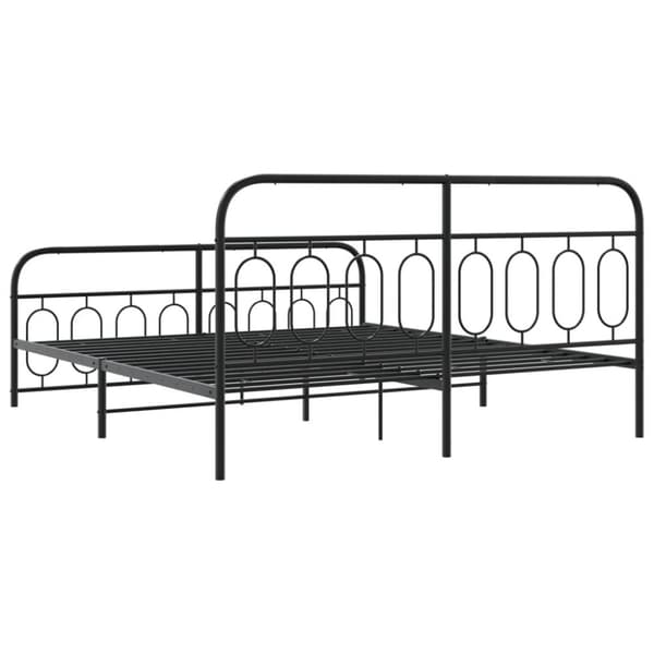 vidaXL Metallinen sängynrunko päädyillä musta 183x213 cm