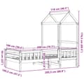Miniatyrbilde 11 av 11: vidaXL Sengeramme med tak 100x200 cm heltre furu