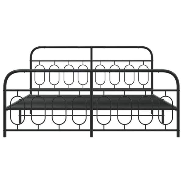 vidaXL Sengeramme i metall med hode- og fotgavl svart 183x213 cm