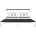 Miniatyrbilde 5 av 9: vidaXL Sengeramme i metall med sengegavl svart 193x203 cm