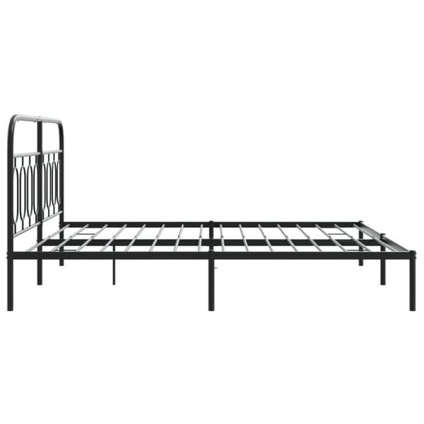 vidaXL Sengeramme i metall med sengegavl svart 193x203 cm