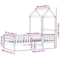 Miniatyrbillede 11 af 11: vidaXL husseng 75x190 cm massivt fyrretræ
