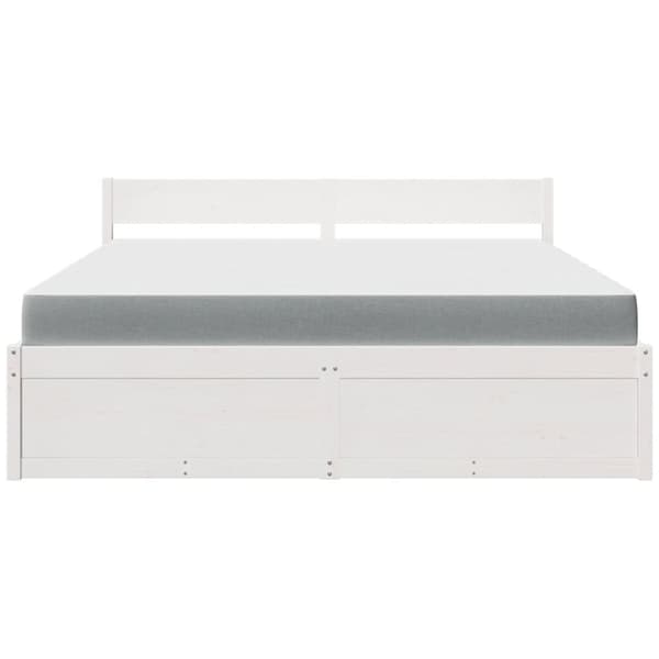 vidaXL seng med skuffer og madras 180x200 cm massivt fyrretræ hvid