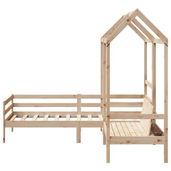 vidaXL Dagbänk med bänk och tak 90x200 cm massiv furu