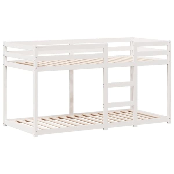 vidaXL Våningssäng med tak vit 90x190 cm massiv furu
