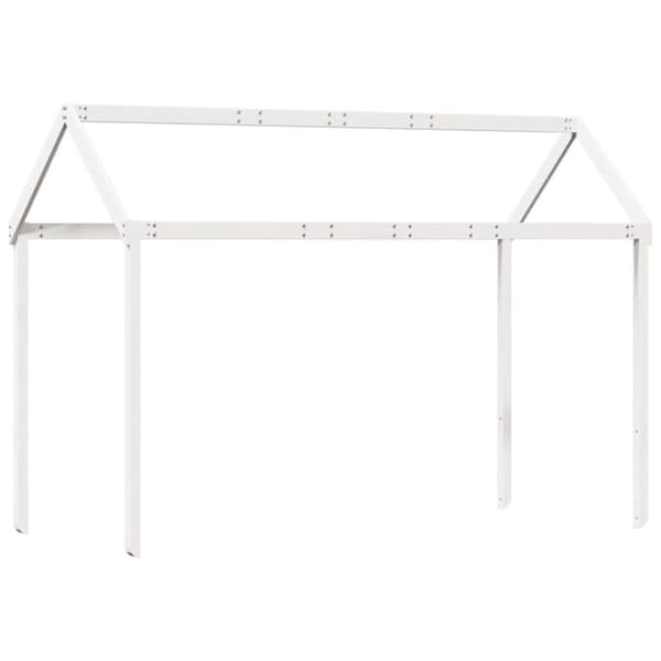 vidaXL Våningssäng med tak vit 90x190 cm massiv furu