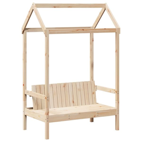 vidaXL Sett med dagseng og benk med tak 80x200 cm heltre furu