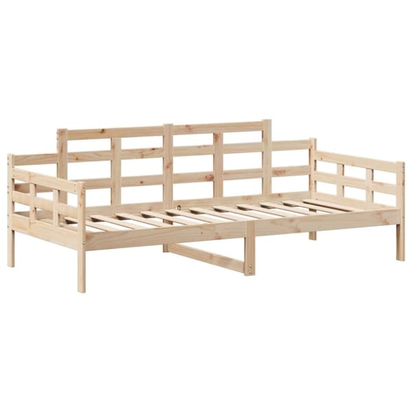 vidaXL Sett med dagseng og benk med tak 80x200 cm heltre furu
