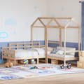 Miniatyrbilde 1 av 11: vidaXL Sett med dagseng og benk med tak 80x200 cm heltre furu