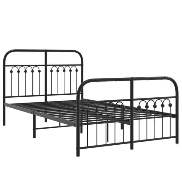 vidaXL Sengeramme i metall med hode- og fotgavl svart 120x200 cm