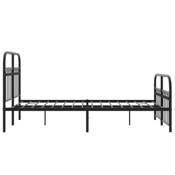 vidaXL Sengeramme i metall med hode- og fotgavl svart 120x200 cm