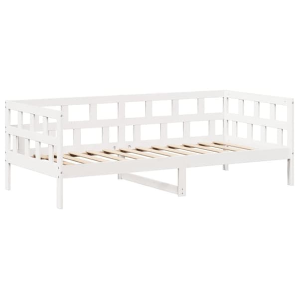 vidaXL Dagseng med tak hvit 80x200 cm heltre furu