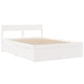 Miniatyrbilde 1 av 10: vidaXL Sengeramme uten madrass hvit 140x190 cm heltre furu