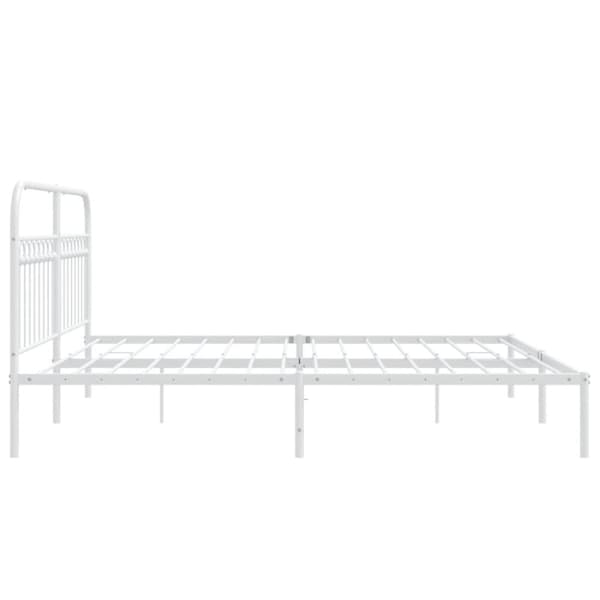 vidaXL Sengeramme i metall med hodegavl hvit 183x213 cm
