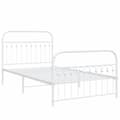 Miniatyrbilde 4 av 9: vidaXL Sengeramme i metall med hode- og fotgavl hvit 107x203 cm