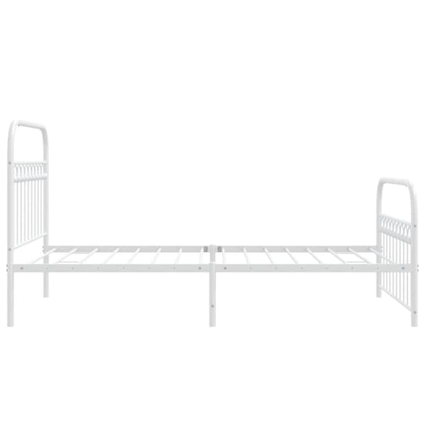vidaXL Sengeramme i metall med hode- og fotgavl hvit 107x203 cm