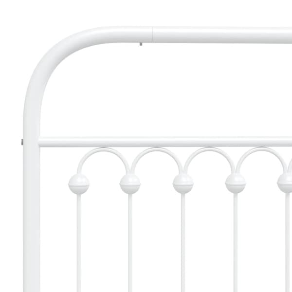 vidaXL Sengeramme i metall med hode- og fotgavl hvit 107x203 cm