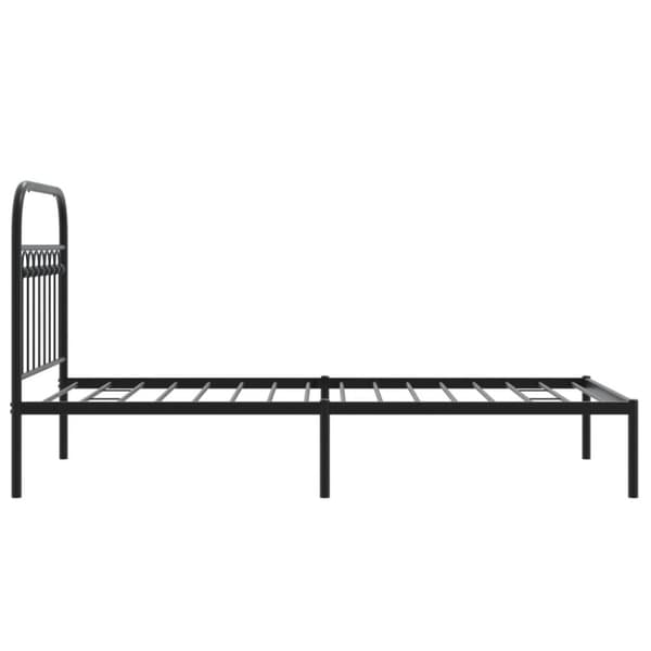 vidaXL Sengeramme i metall med hodegavl svart 90x190 cm