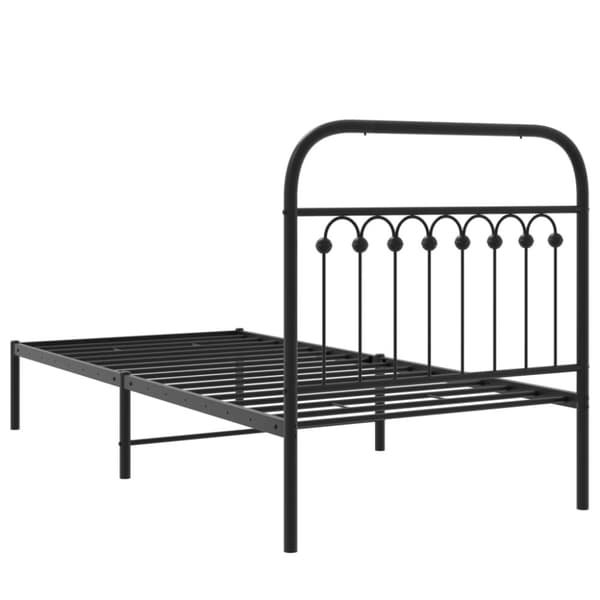 vidaXL Sengeramme i metall med hodegavl svart 90x190 cm