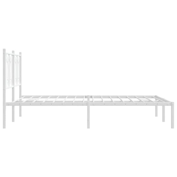 vidaXL Sengeramme i metall med hodegavl hvit 140x200 cm